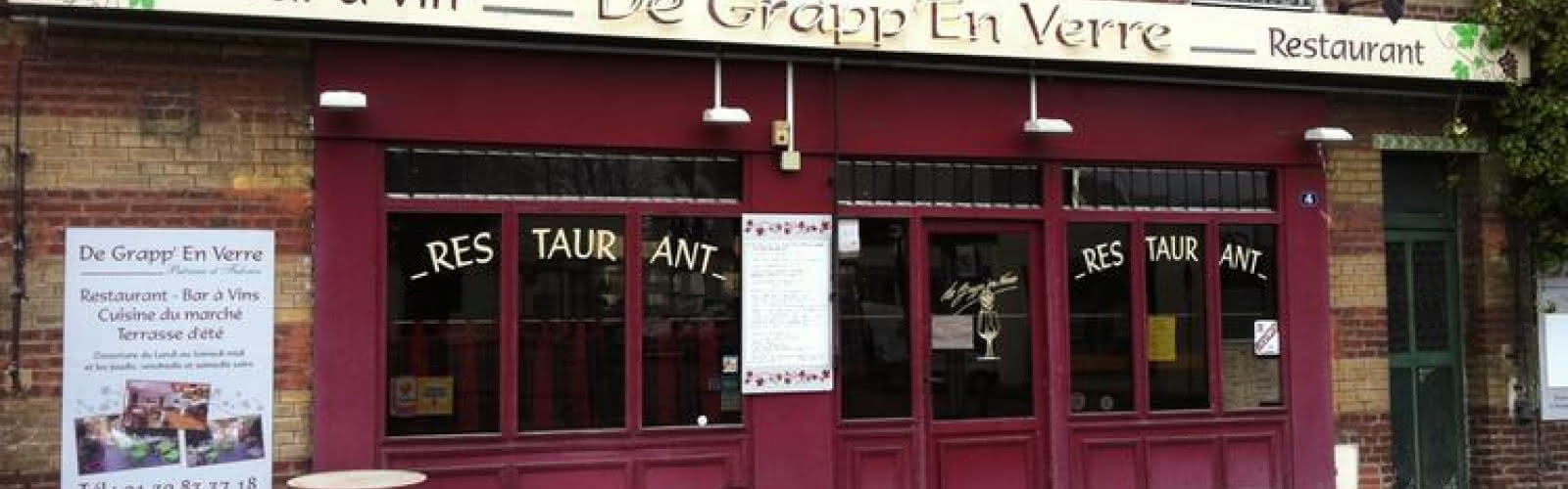 Facade du restaurant De Grapp'en Verre